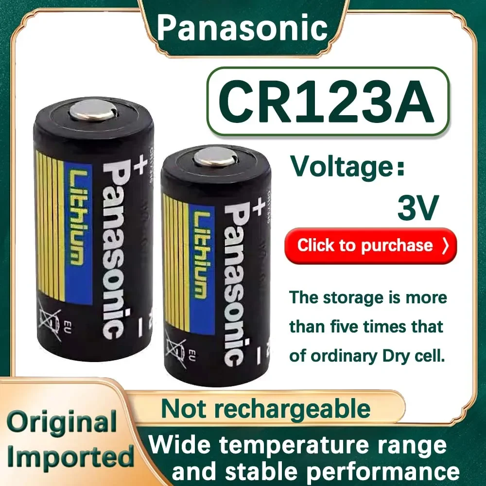 Disposable Battery 1PCS Panasonic CR123A 3V For Digital Camera Doorbells Flashlight