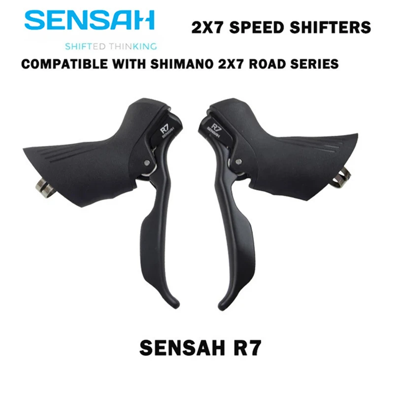 

SENSAH R7 2X7 Road Bikes Shifters 2X7 Speed Lever Brake Road Bicycle Derailleur Compatible R6800 Claris SORA st-a070 STI Parts