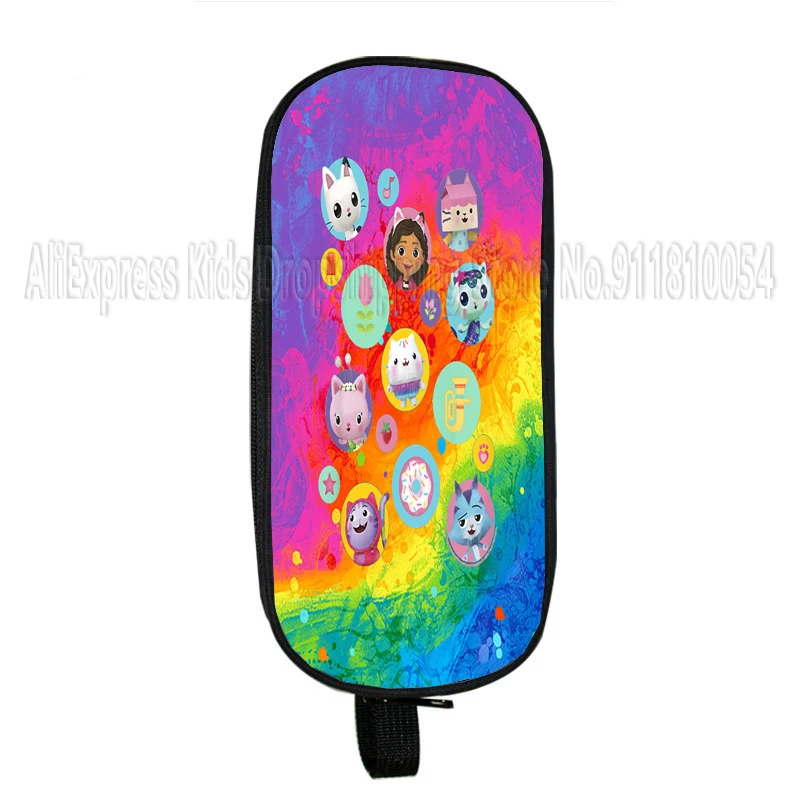 개비의 인형의 집 연필 케이스, 개비 고양이 다기능 펜 가방, 문구 화장품 연필 파우치, 학교 사무용품