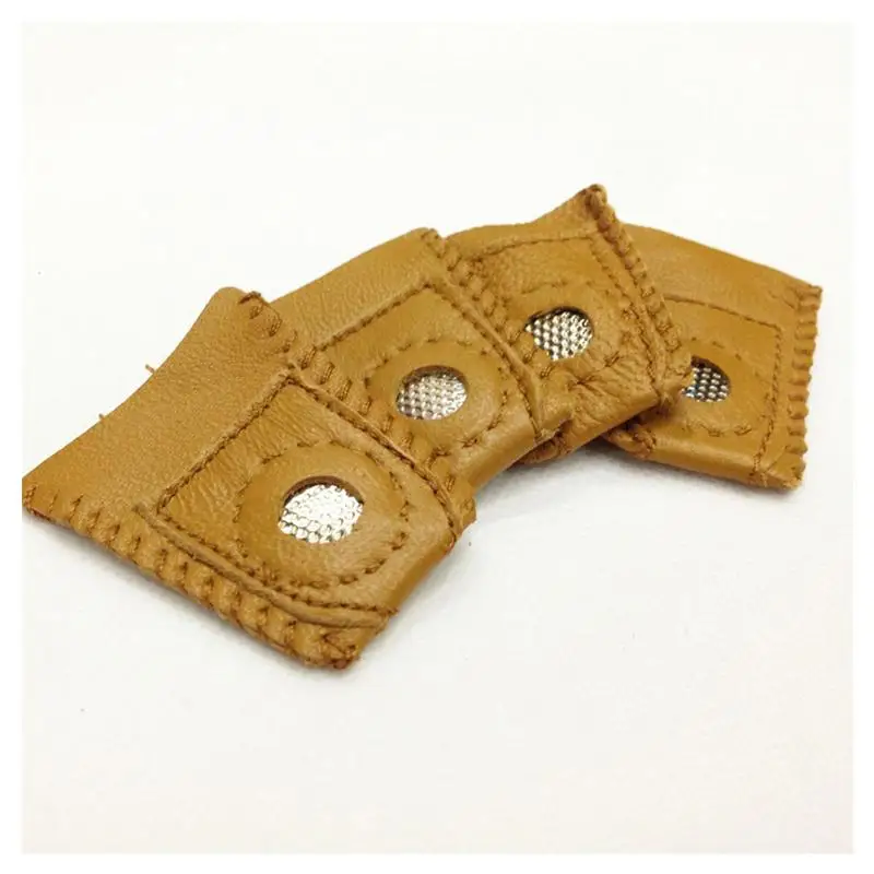 6pcs Sewing Thimble Finger Protector Leather Thimble Pads Finger