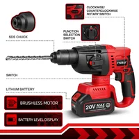 VVOSAI MT-Series 20V Brushless Electric Hammer 4500 IPM Electric Tool Rotary Hammers Punching Machine Perforator Power Tooling 2