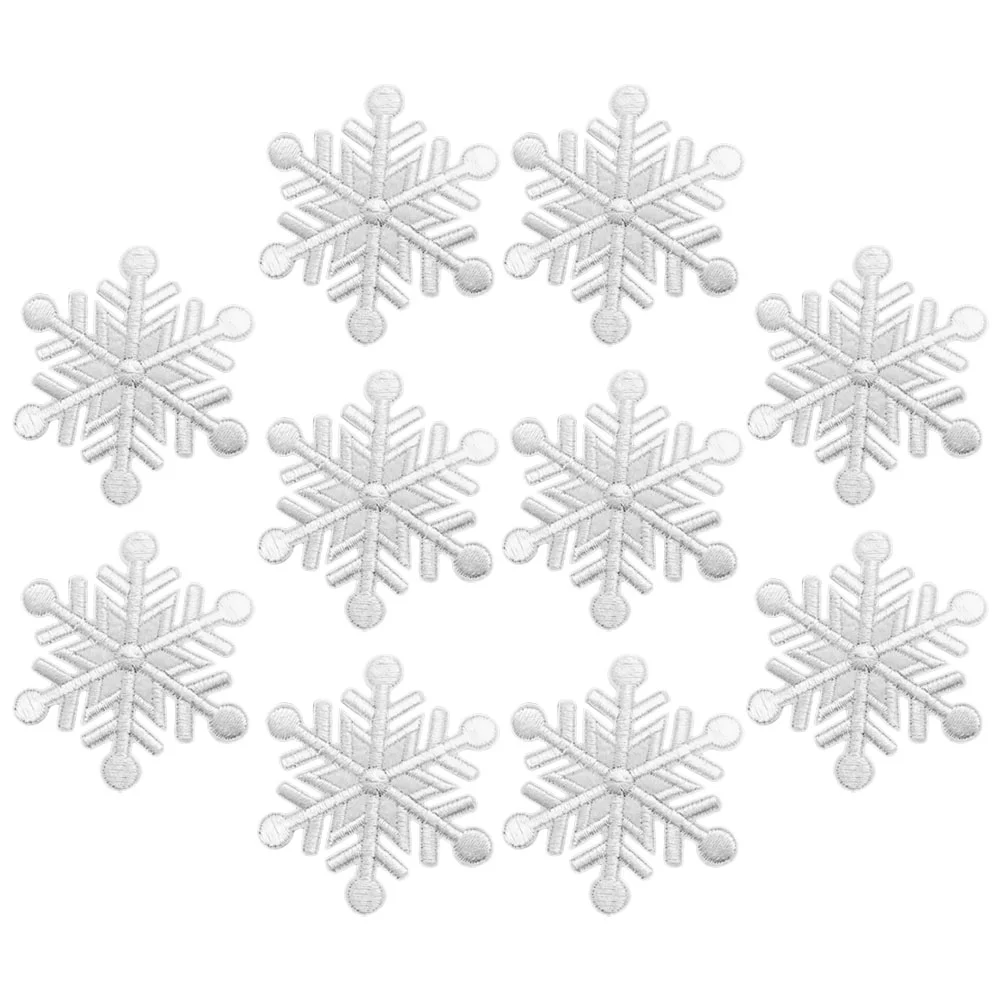 

White Snowflake Iron Patch Christmas Appliques Patches Clothing Repair Decoration Diy Accessory