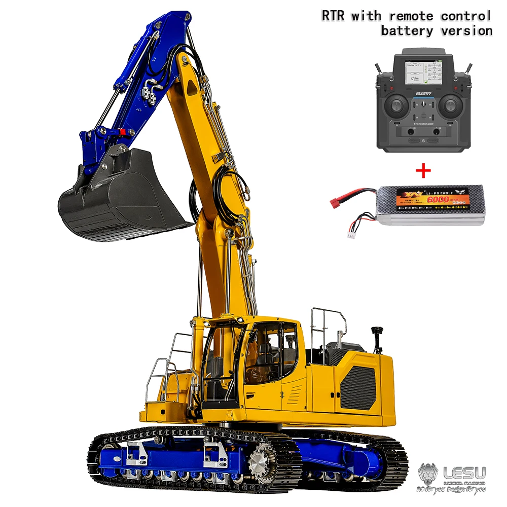 LESU1/14 engineering remote control hydraulic model toy CNC 7-way reversing valve excavator Aoue-945 three-section arm 3