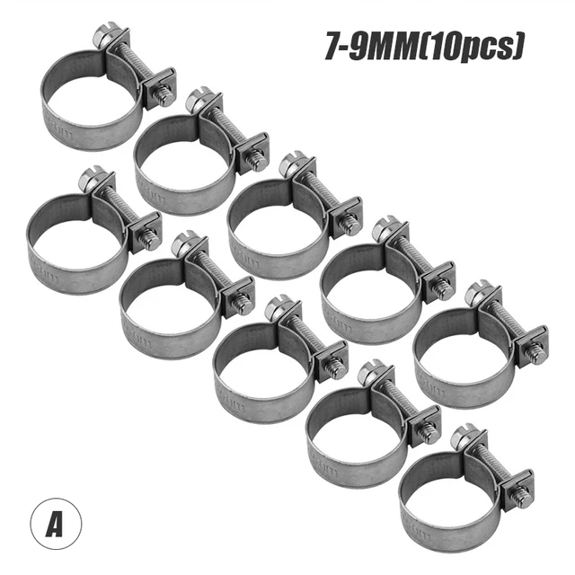 10PCS/Set Car Fuel Hose Clips Hoses Clamps Set Mini Carbon Steel Air