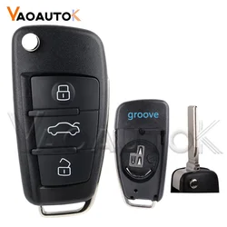 Enhanced Flip Folding Car Key Shell - Replacement Remote Key Case with 3 Button Design (3 Buttons shell)
