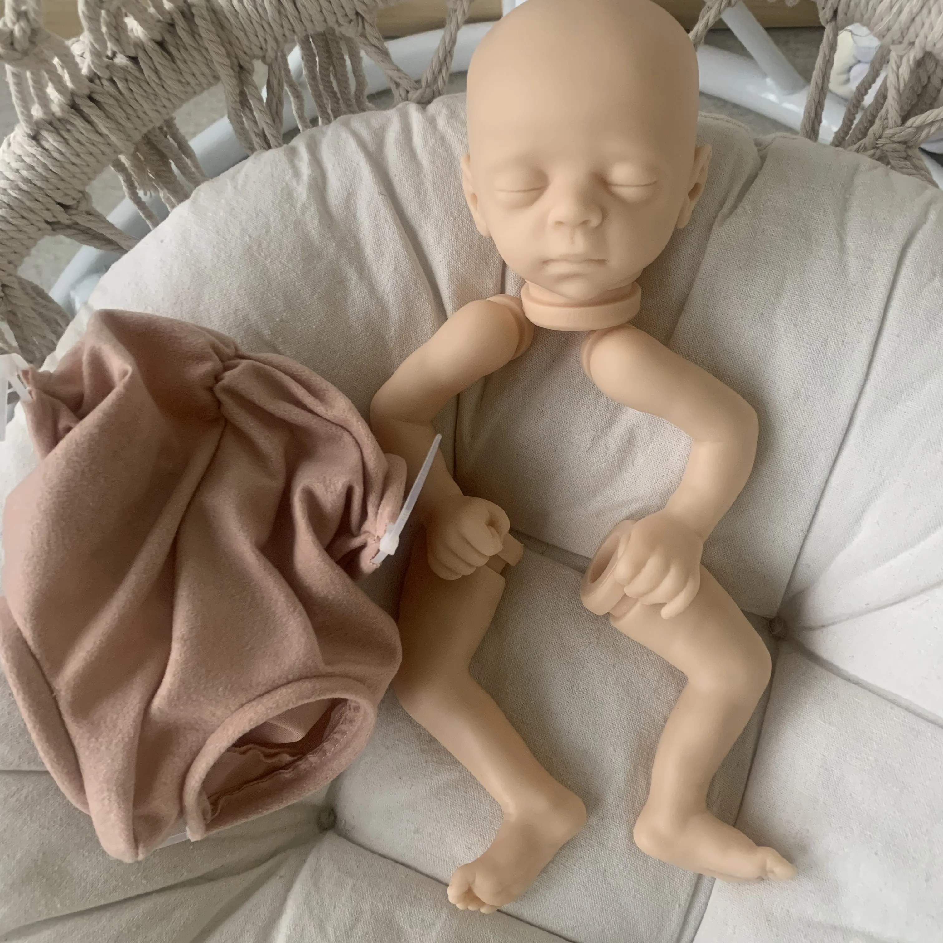 Reborn Kit 15inches Blessing Sleeping Baby Premie Size DIY Blank Kit Unpainted Unfinished Doll Parts Kit Drop Shipping
