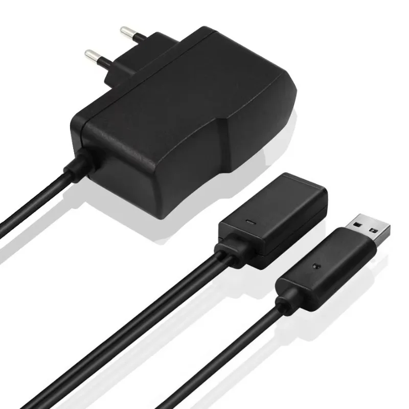Power Supply with USB Cable Charging for Xbox 360 Charger EU /US PLUG USB AC Adapter for KI-Nect Sensor Power Supply