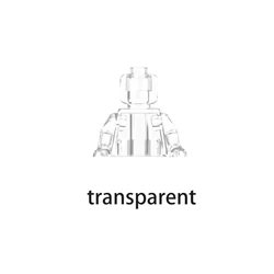 Set of 6 Non - Toxic Mini Building Blocks - DIY Pure Color Character Accessories - 6pcs (Transparent)