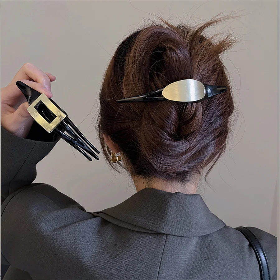 

New Fashion Metal black gold Hair Clip Temperament Duckbill Grip Clip Hairpin Hair Styling Tools Women Hair Accessories Barrette