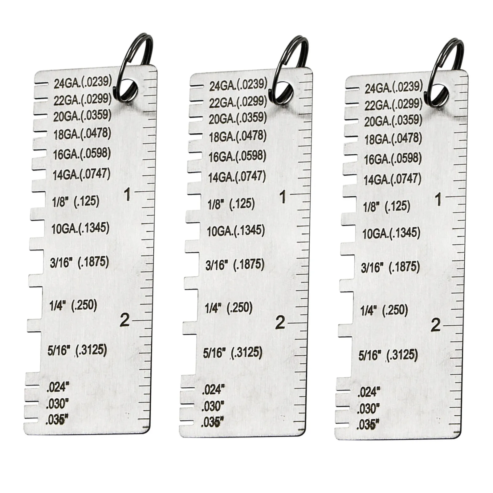 

Convenient Keychain Design 3PCS Portable Welding Thickness Gauges Ideal for Home Work and Construction Sites