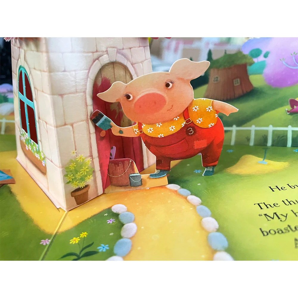 Usborne Pop-Up Three Little Pigs English 3D Flap Picture Books Kids Reading Book baby learn English language Books for Children 5