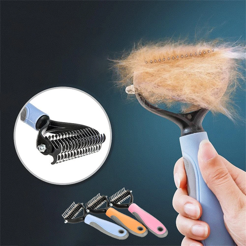 

Pet Knot Comb Cat Dog Brush Pet Hair Removal Comb for Dogs Row Comb Steel Brush for Cats Removes Hair Cleaning Pet Grooming Tool