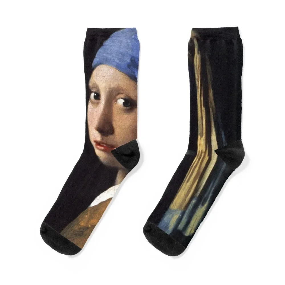 Girl With The Pearl Earring By Johannes Vermeer Socks winter thermal Stockings Men's Socks Luxury Women's