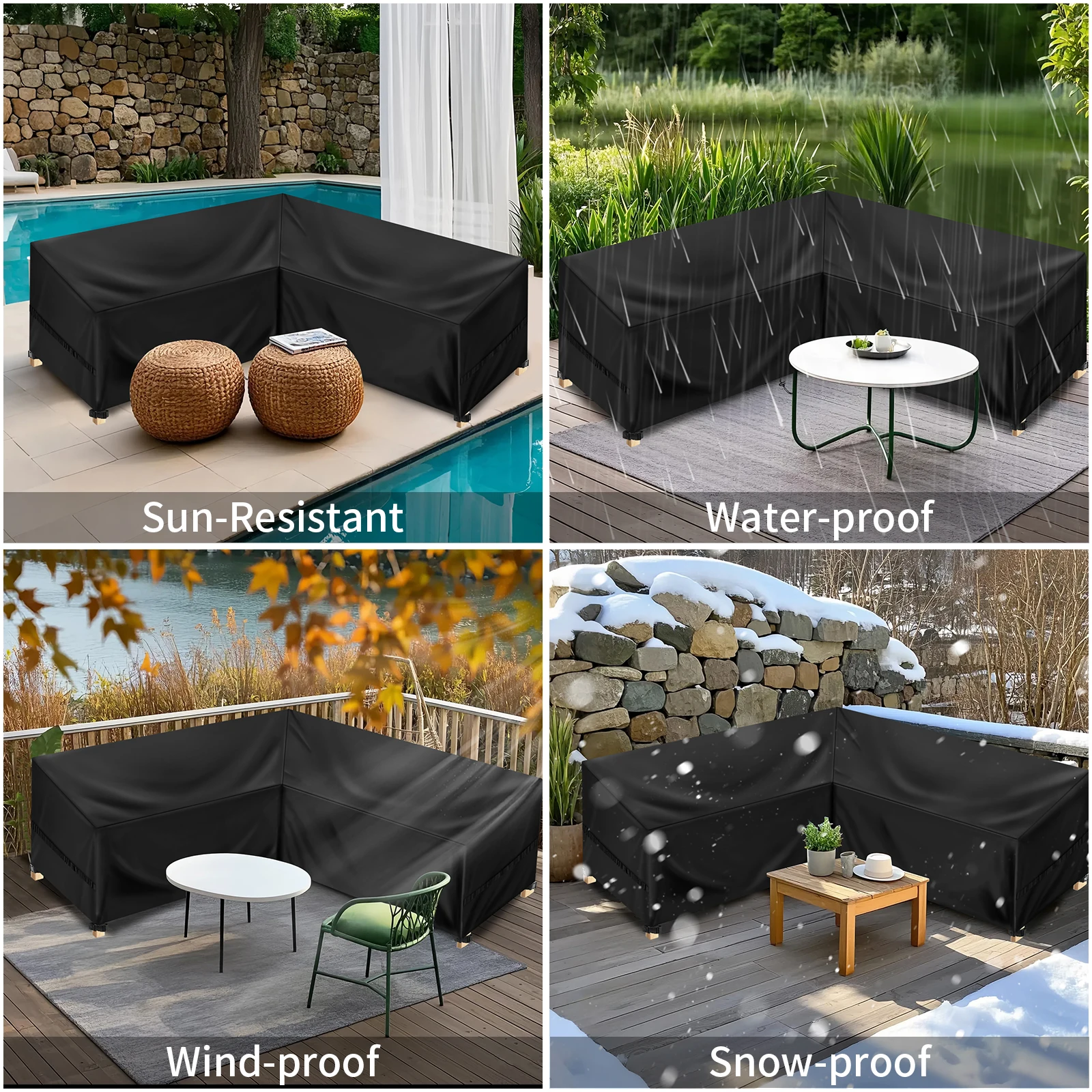 Enzeno Cube Garden Furniture Covers 150x150x74cm Garden Square Table Cover | Desertcart