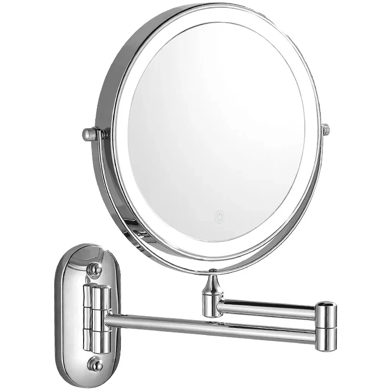 8-Inch Wall-Mounted Fill Light Makeup Double-Sided Bathroom Mirror With LED Color Temperature Control 3X/5X/7X/10X Magnified 5