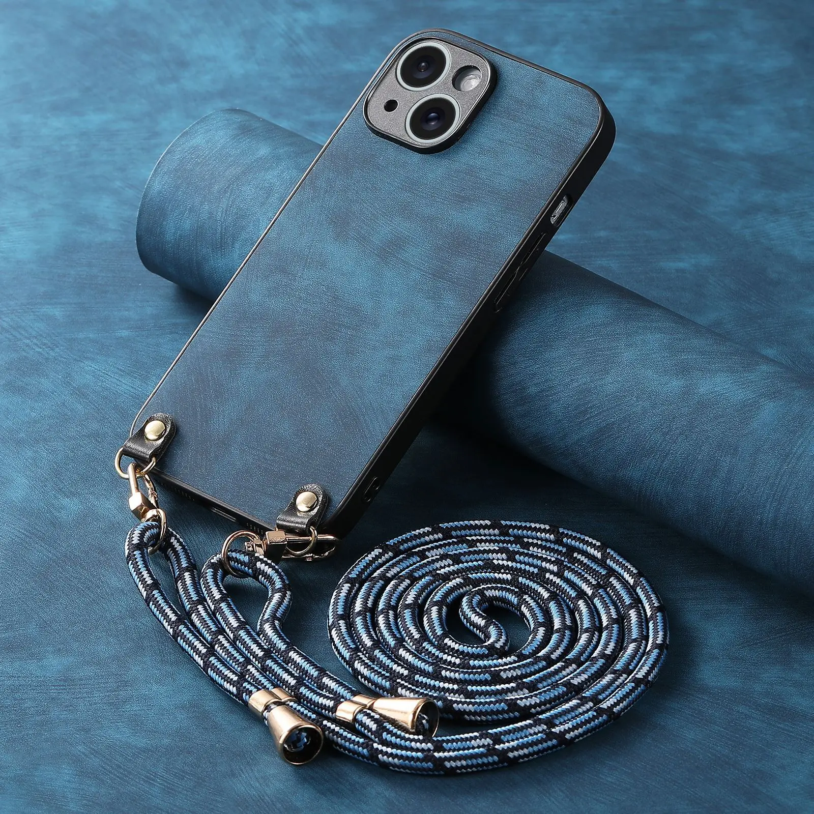 Elegant Chain Crossbody Leather Phone Case with Lanyard