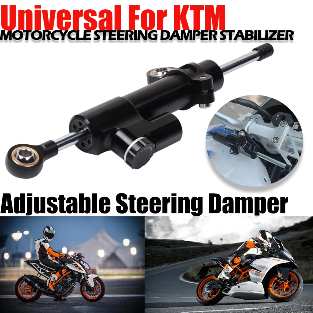 รถจักรยานยนต์ Adjustable Steering Damper Stabilizer สำหรับ KTM Duke390
