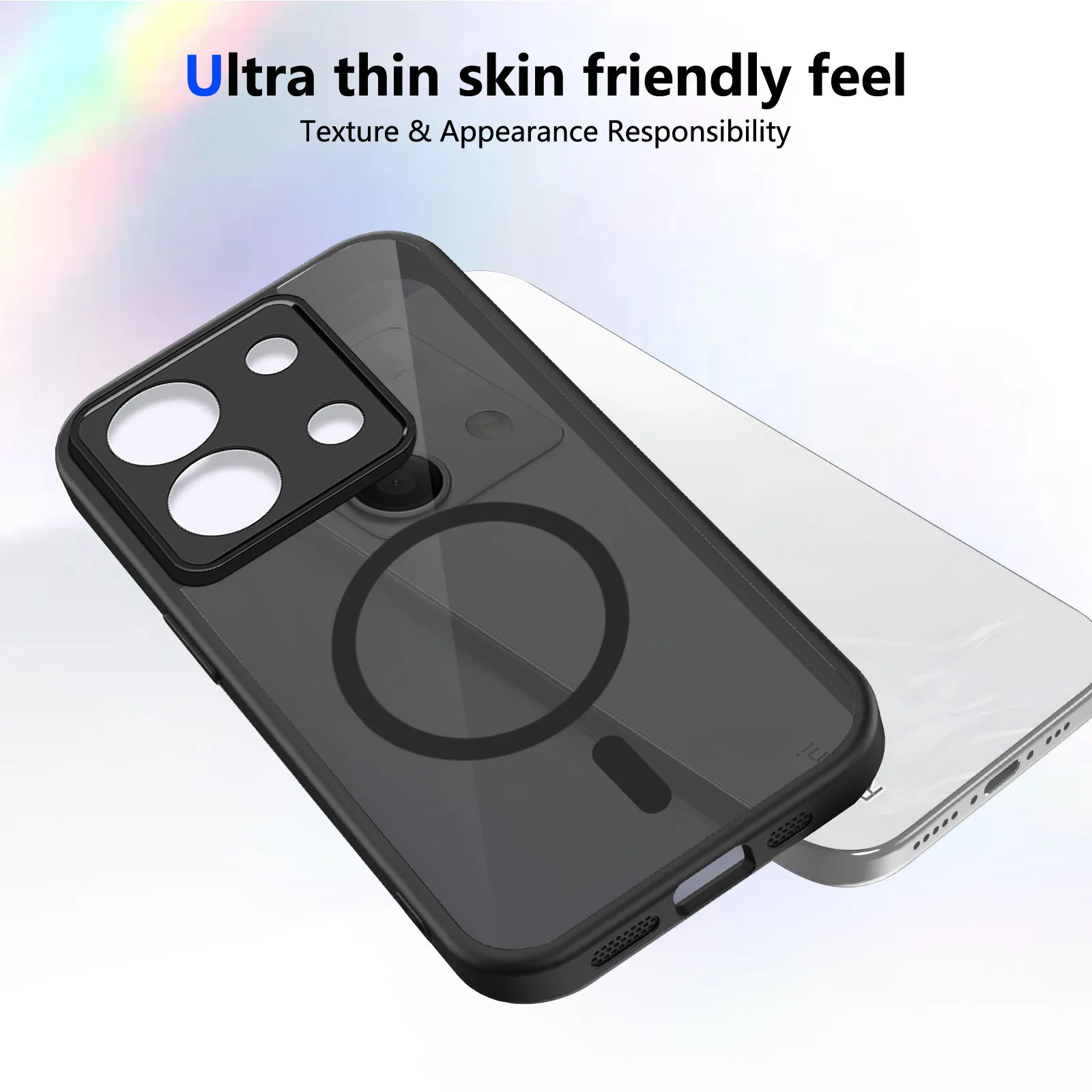 Matte Clear Magnetic Wireless Charging Shockproof Phone Case