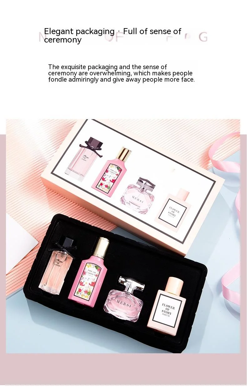 2024 Neues Parfüm für Damen, vierteiliges Set, Blumen, Blütentraum, Bambus-Charme, Geschenkbox, Duft frisch und anhaltend, Eau de Toilette_voghion.com