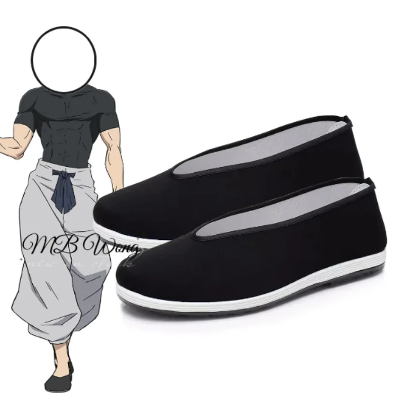 AFushiguro-Toji Cosplay Shoes Black Casual Flat Shoes Men Women Halloween Party Roleplay Canvas