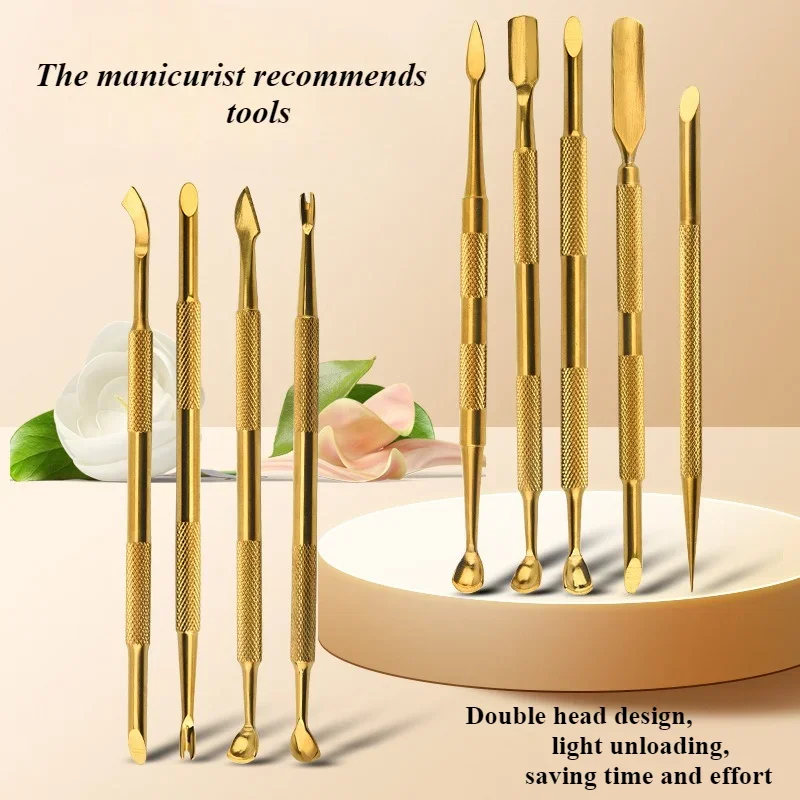 nails Russian steel push double head horseshoe steel push dead skin front bevel manicure peeling nail art manicure tool ins manicure tools nail art pusher nail manicure tools manicure pedicure tools cuticle pusher dead skin remover
