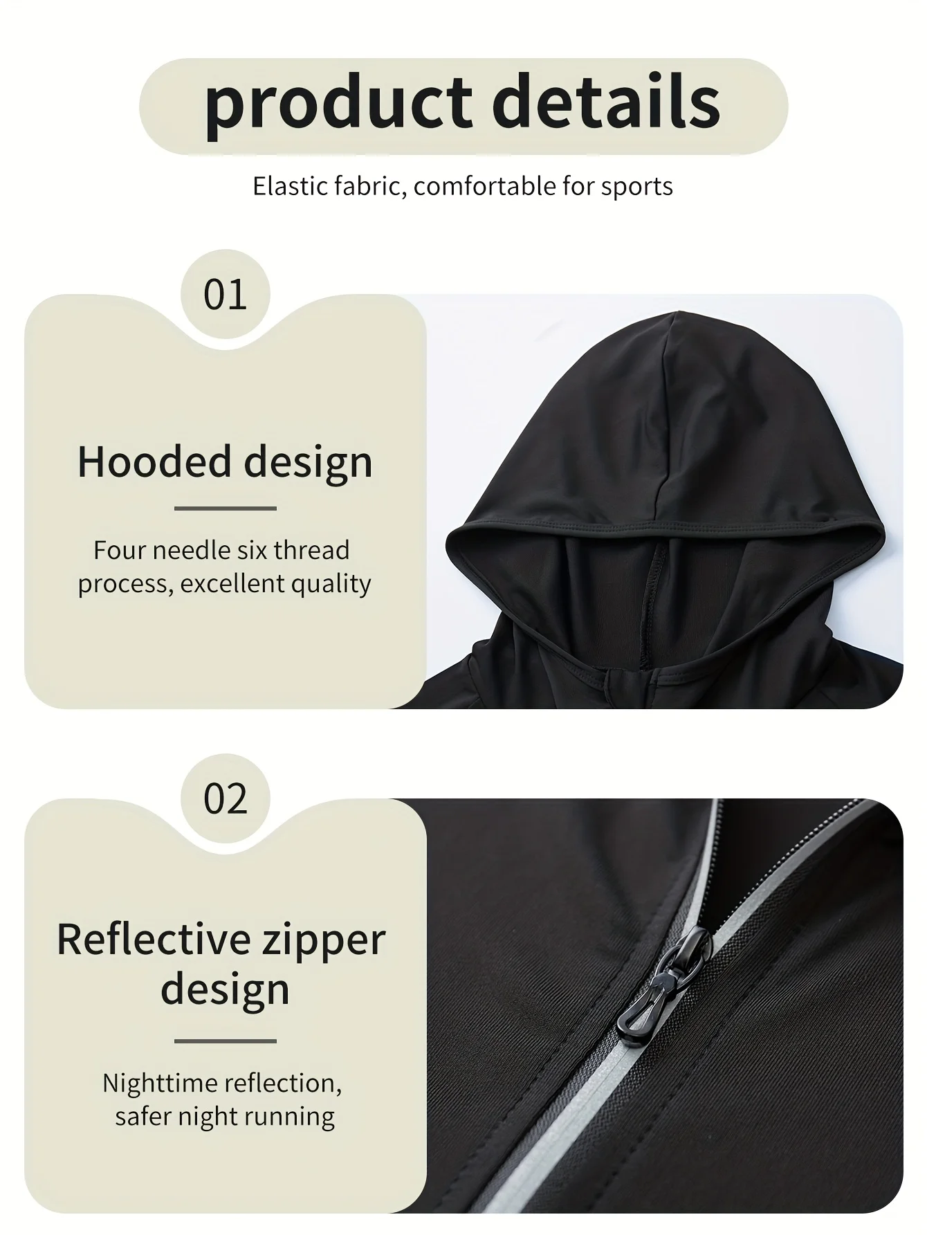 Men's Hooded Zipper Jacket – High Elasticity, Quick Dry Fitness Hoodie for Casual Workout