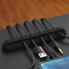 New Cable Organizer Management Wire Holder Flexible USB Cable Winder Tidy Silicone Clips For Mouse Keyboard Earphone Protector 2