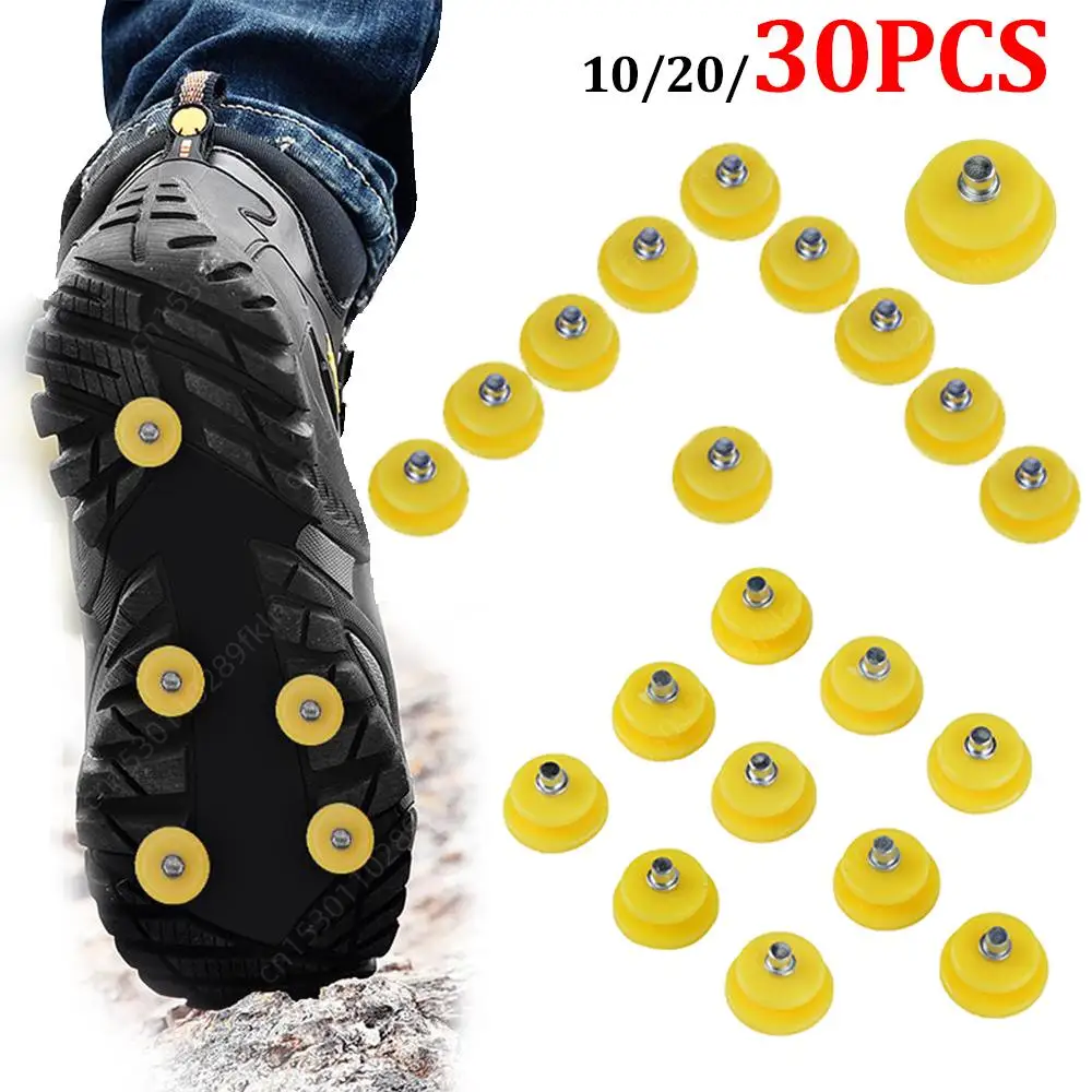 10-30PCS Outdoor Teeth Nail Climbing Ice Snow Crampons Spike Winter Anti-slip Shoe Cover for Climbing Fishing Travel Kit ice gripper spike climbing crampons