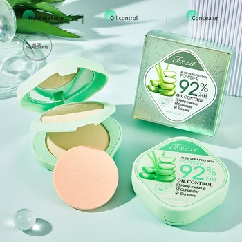 Aloe Vera Makeup Set Double Layer Powder Lightweight, Non-Caking, Moisturizing, Designed for Both Setting and Touch-Up Makeup