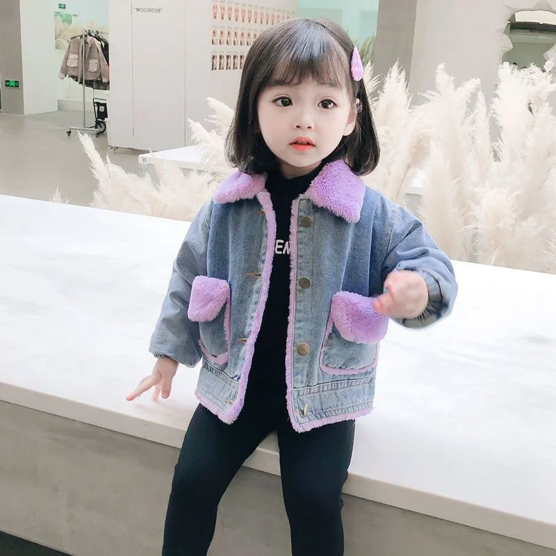 

Girls Coat Jacket Winter Cotton Windbreak 2023 Jean Warm Plus Velvet Thicken Sport Teenagers Children's Clothing