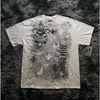 90s American Trendy Retro Fashion Print Round Neck Short-sleeved T-shirt Men Womens Y2K Street Style Gothic Couple Sports