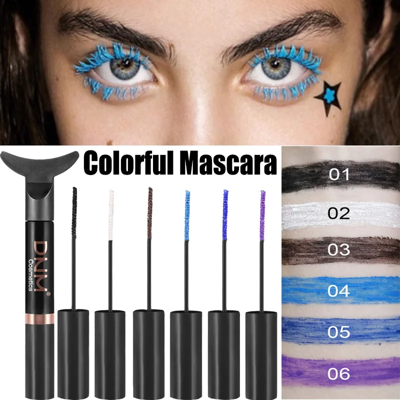 

Sdotter 6 Color Mascara Colorful Slender Mascara Long Lasting Waterproof Thick Curling Slim Brush Party Use Make-Up Lengthens Ey