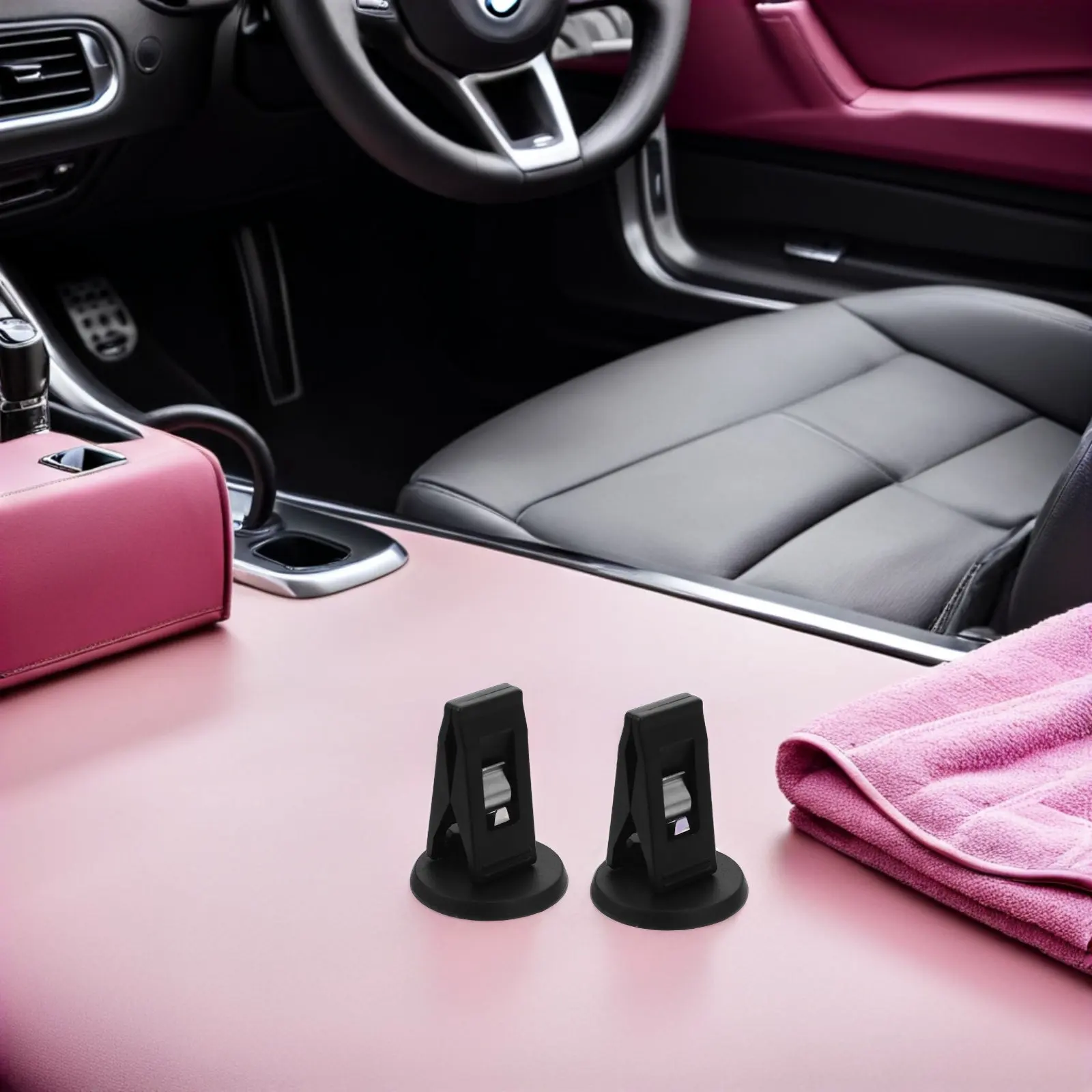 2Pcs 투명 티켓 폴더 자동차 청구서 용 다기능 플라스틱 클립 노트 홀더 편리한 티켓 폴더