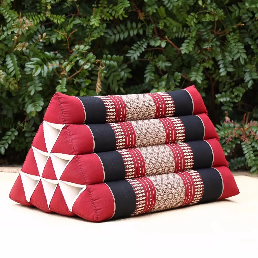 Handmade Thai Triangle Cushion 50x30x30cm Comfortable Backrest for TV or Reading Incline Pillow for Relaxing Indoor or Outdoor 2