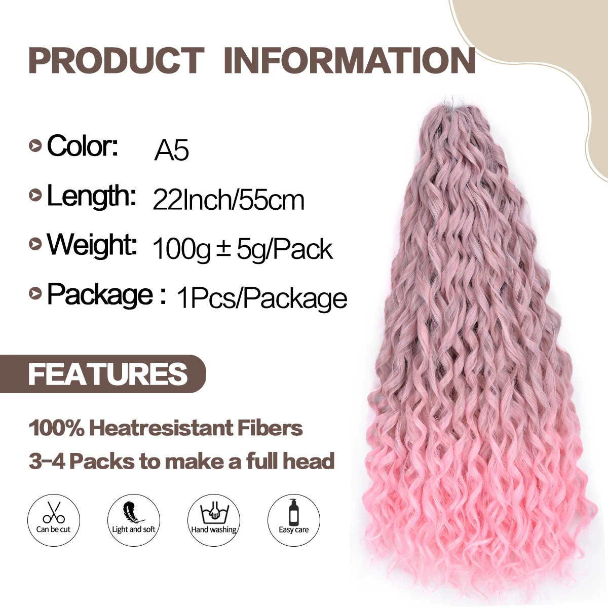 22" Jessica Hair Deep Wavy Twist Synthetic Crochet Hair Curly Braiding Extensions 13