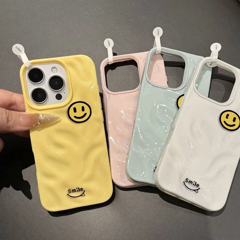 Yellow Smiling Face Design Phone Case - Soft Protective Cover