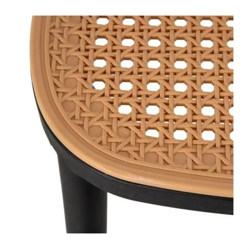 Simple Classic Design Outdoor Restaurant Cafe Bistro Chair Plastic Rattan Dining Room Chairs Cane-woven Plastic Chairs Stackable