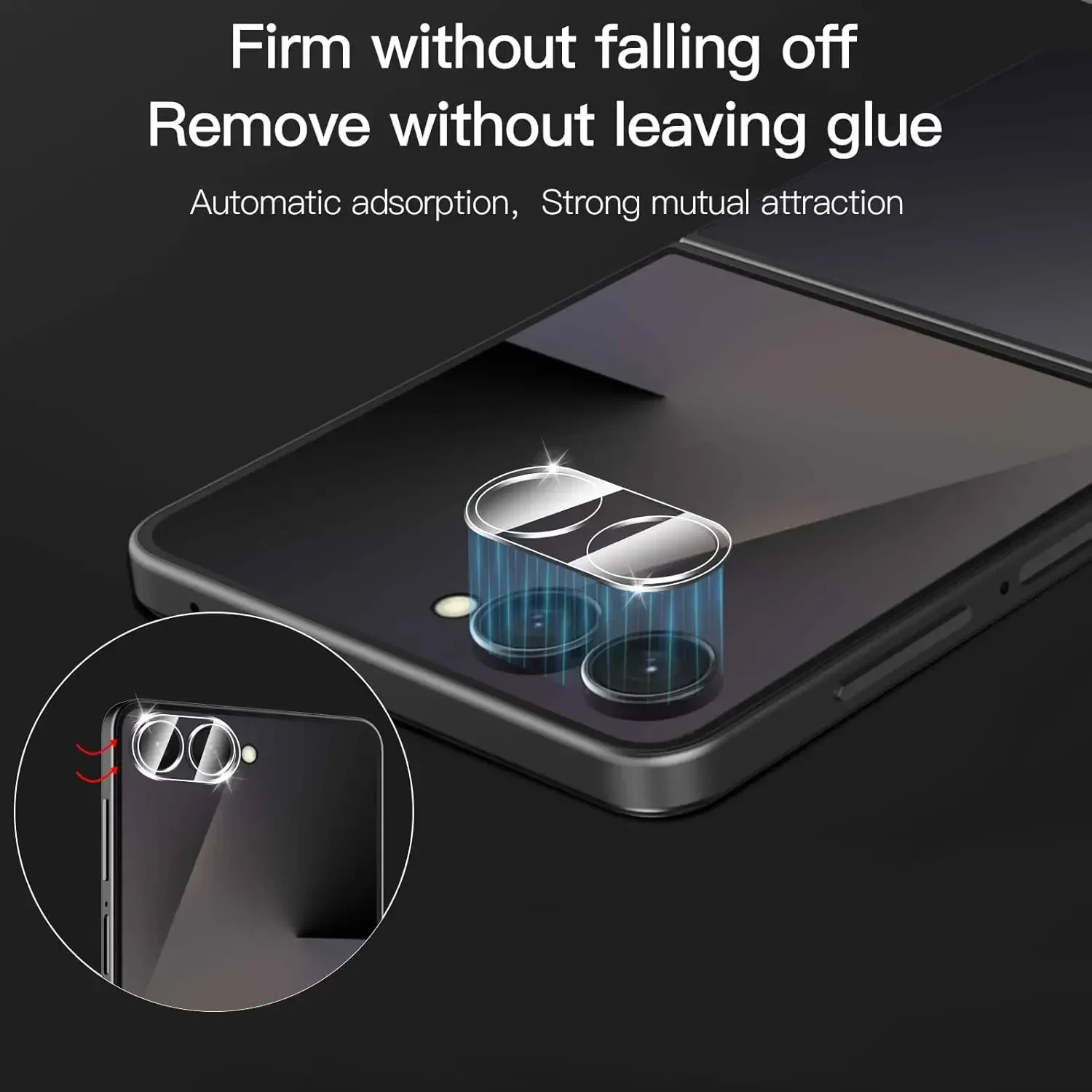 Case Back Tempered Glass Lens Cover For Samsung Galaxy Z Flip 7 Z Flip7 Transparent Hard Shell PC Phone Cover Screen Protectors