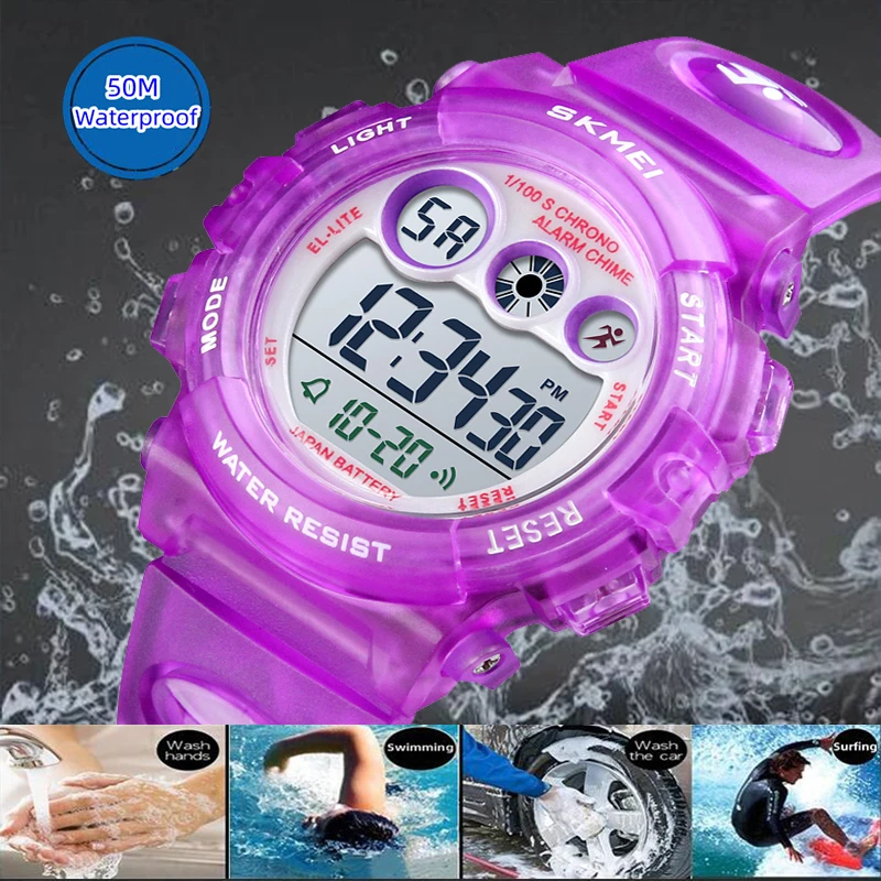 SKMEI Children Watch Boys Waterproof LED Digital Sports Watch Kids Alarm Date Watch for Children Girl Gift Reloj Deportivo 4
