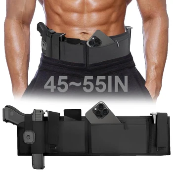 55in Tactical Belly Band Holster Gun Holster Concealed Carry Waist Band Pistol Holster with Magazine Holder Outdoor Hunt Airsoft 1