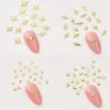 100pcs Random Mix Nail Rivet Studs Gold/Silver Stars Light Nail Art Charms Asterism Starlight Accessories Manicure Supplies 2