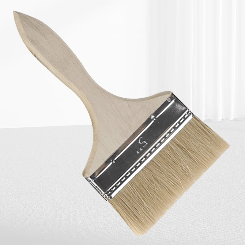 2 hard bristled brushes with wooden handles 5-inch paint brush cleaning brush