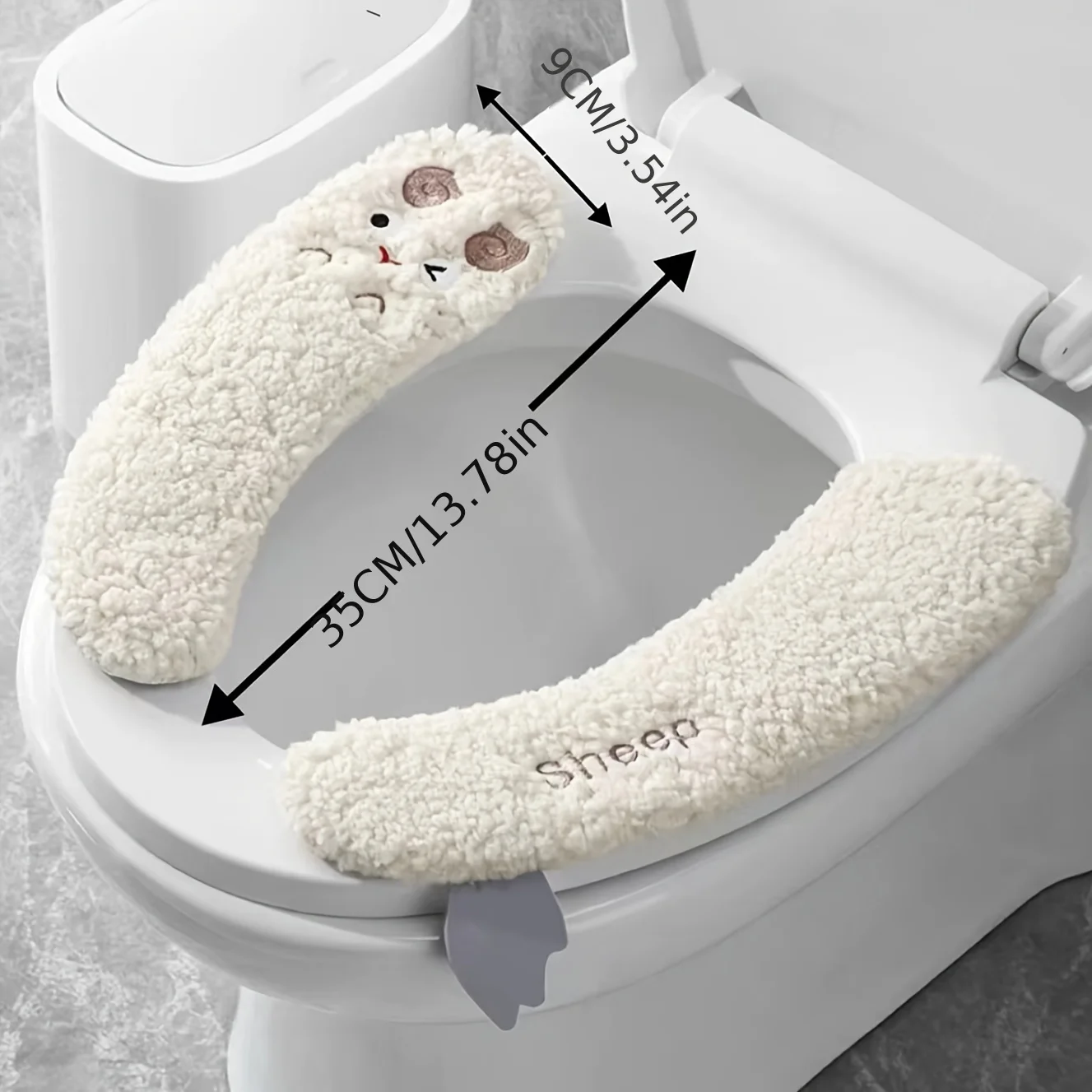 Thickened Plush Sterile Toilet Seat Cover 1 pair adhesive hand washable polyester suitable for all seasons