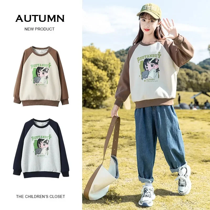 

Spring/autumn Kids Hoodies O-neck Pullovers Children's Clothes Tops Long Sleeved Printed Fashion Girl Boy Sweatshirt Kid