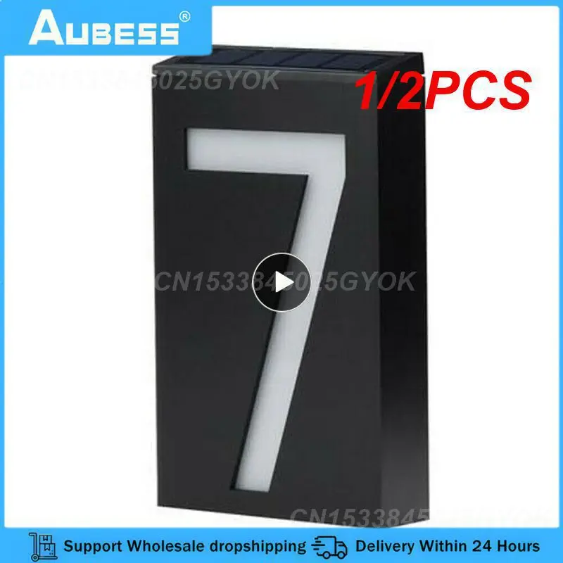 Outdoor Address Sign Solar Led Light Número da Porta Exterior Doorplate Digital Flat Número da Casa pc Pcs