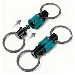 Retractable Detachable Quick - Release Keychain Clip (Dark green mixture)
