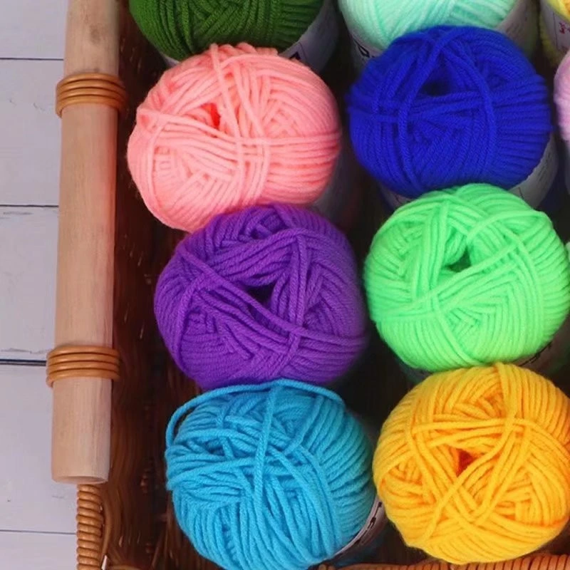 4pcs Baby Milk Sweet Soft Cotton Knitting Wool Yarn Thick Fiber Yarn Velvet Yarn Hand Knitting Wool Crochet Yarn for DIY Sweate