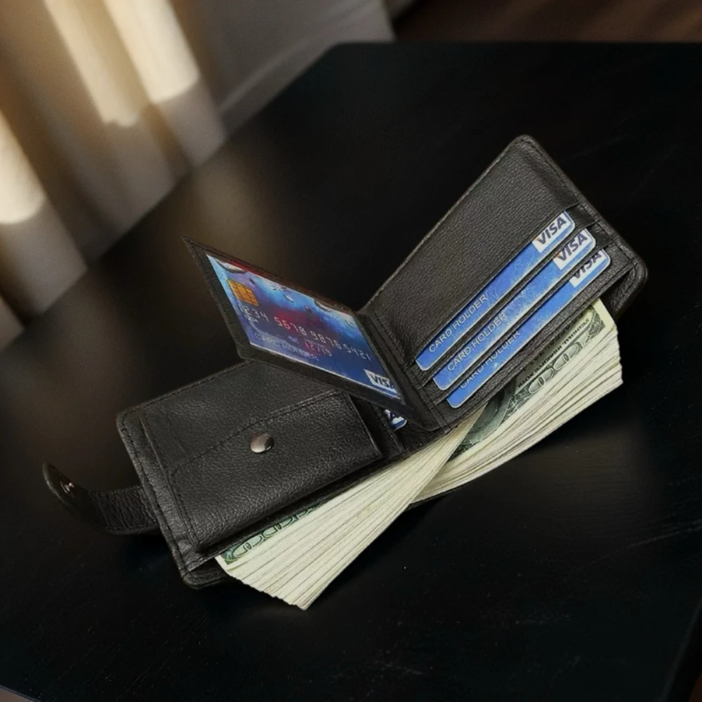 Men's Leather Wallet with Card Slots - Ideal for Everyday and Business Use