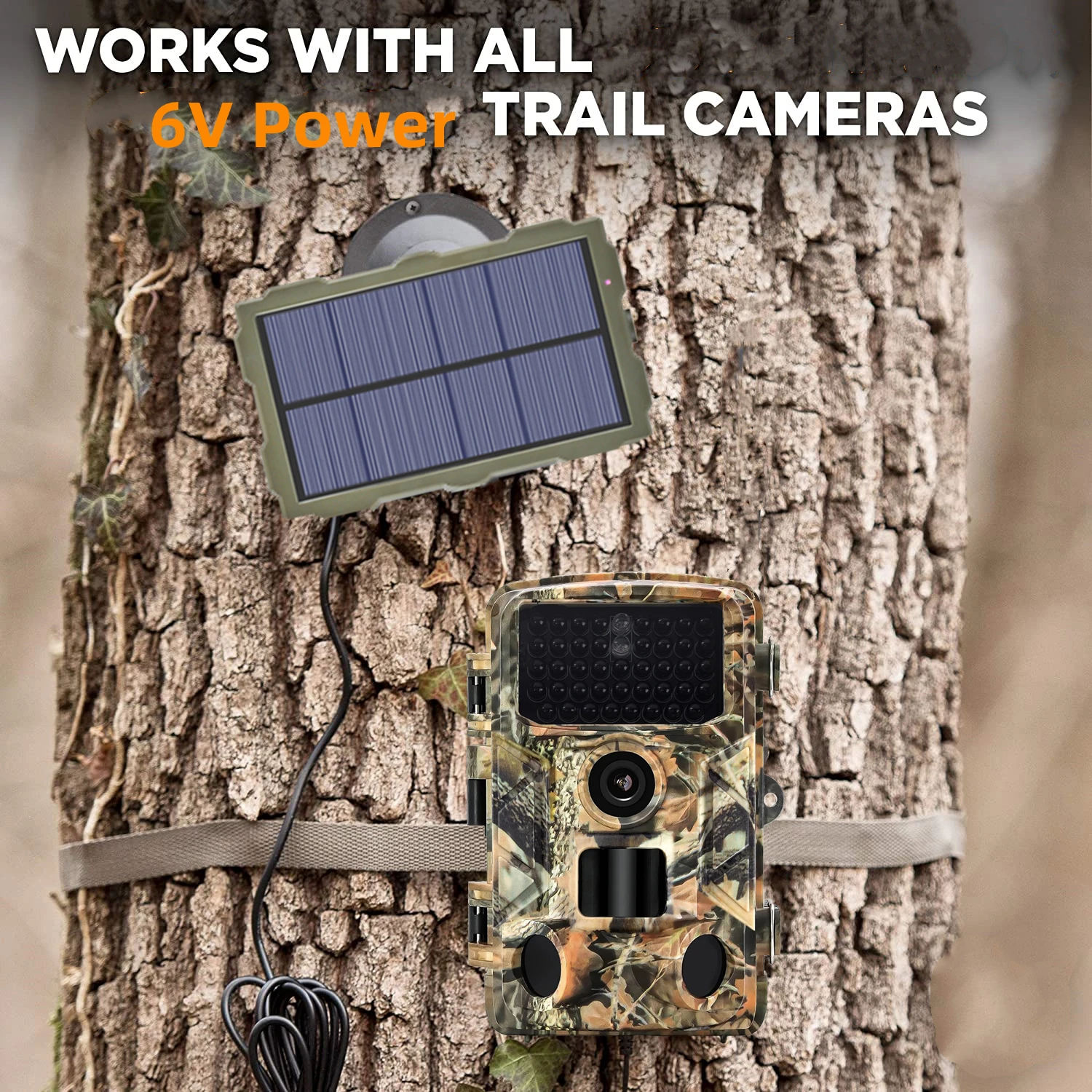 Solar 2600mah Powered Night Vision Trail Camera 24MP 1080P Hunting 0.3s Trigger Time Wildlife Monitoring Hunting