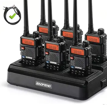 6 Pack Baofeng GT-5R Ham Radio Handheld, FCC Compliant Dual Band Two Way Radio, Long Range Rechargeable Walkie Talkies for Adult 1